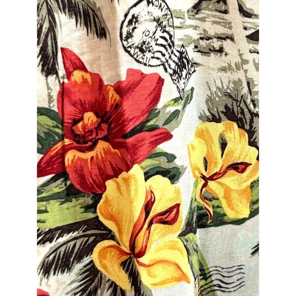 Lands’ End Men’s Vtg Hawaiian Shirt M Short Sleeve Collared Button Up Tropical - Picture 12 of 16